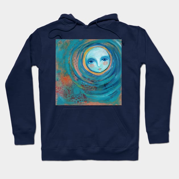 Moon Flower Girl Hoodie by gaea